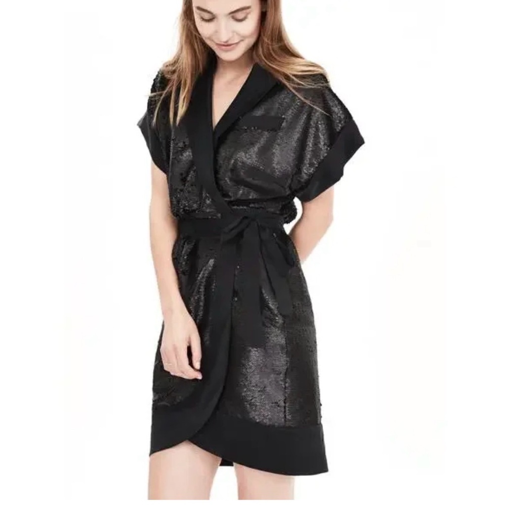 Banana Republic Shimmering Black Mini Dress